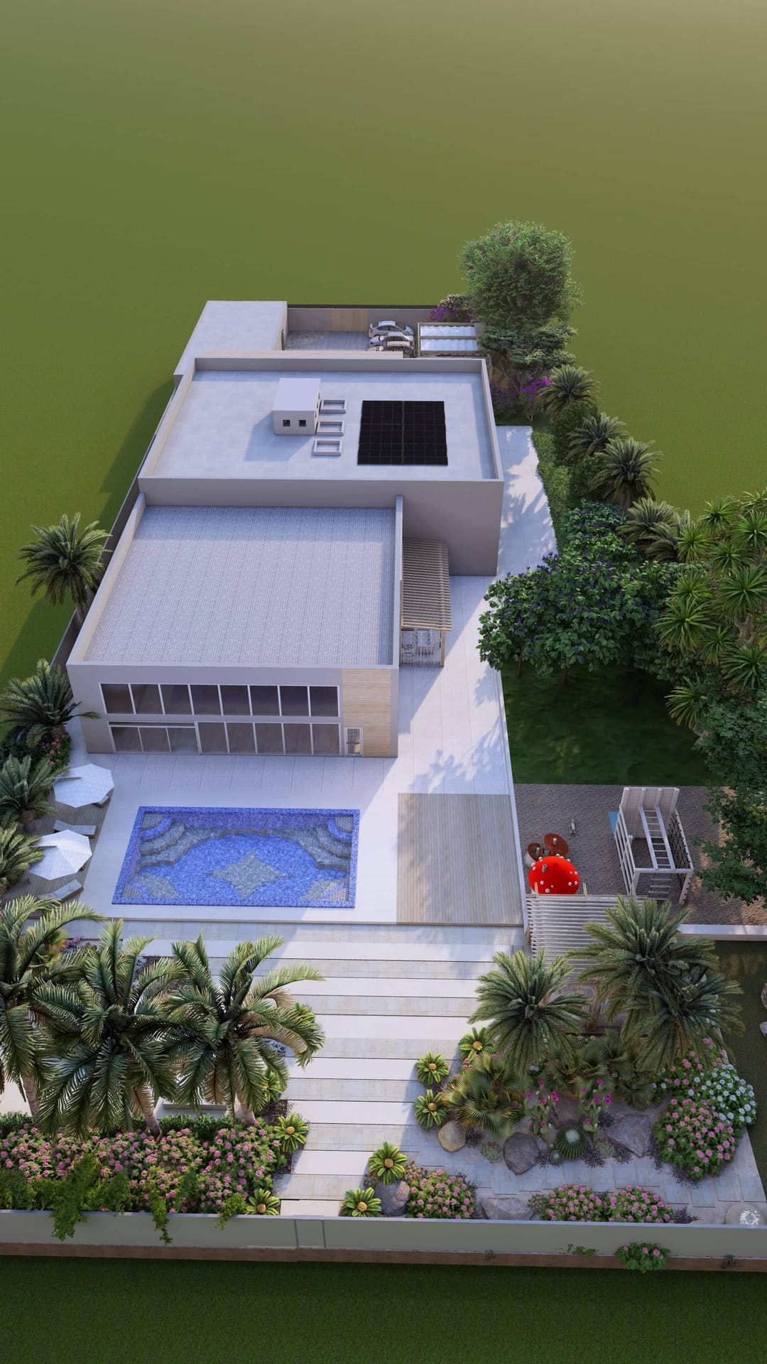 View of Abu Dhabi Villa, UAE in Saadiyat District, Abu Dhabi, UAE